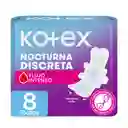 Toallas Higiénicas Femeninas Kotex Nocturna Discreta 8 Und