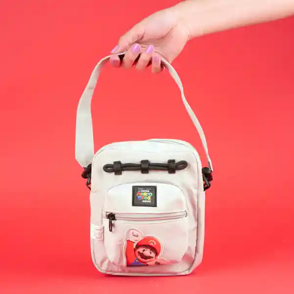 Bolso Crossbody Serie Mario Bros Gris Miniso