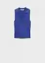 Top Moiso Azul Talla M Mujer Mango