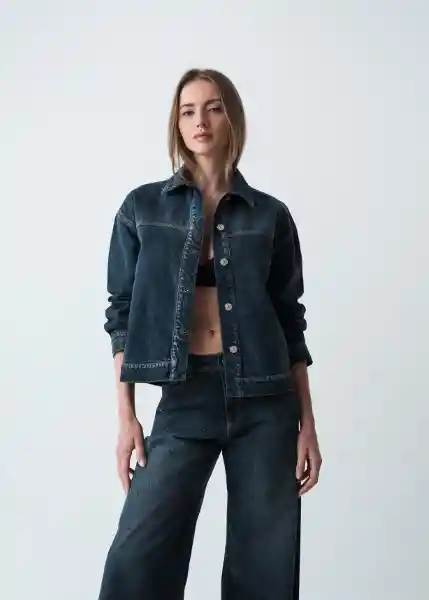 Chaqueta Mujer Sparks Azul Indigo Medio Talla L 423G370 Naf Naf