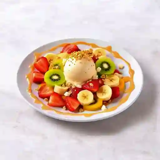 Ensalada de fruta con helado