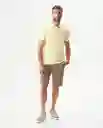 Camiseta Polo Muscle Masculino Amarillo Lavado Claro S Chevignon