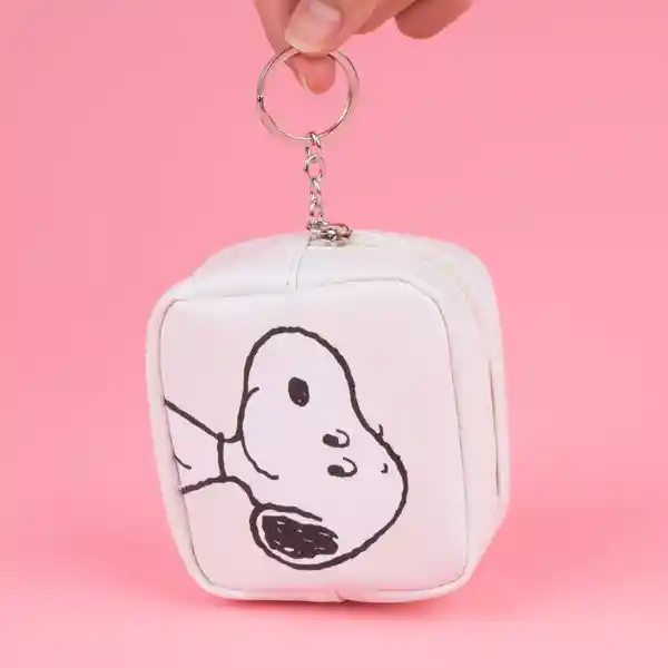 Monedero Cuadrado Snoopy Serie Snoopy Blanco Miniso