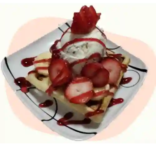 Waffle con Helado