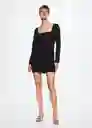 Vestido Sky Negro Talla M Mujer Mango