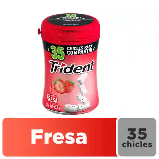 Chicle Trident Botella Sin Azúcar Sabor Fresa 35 Unid