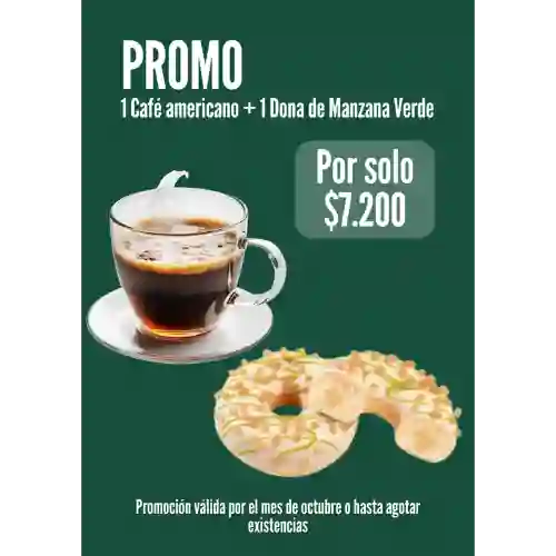 Cafe Americano + Dona de Manzana Verde