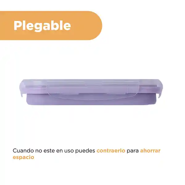 Contenedor Alimento Plegable Silicona Púrpura 800 mL Miniso