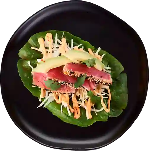 Taco Tuna Tataki Hoja Lechuga