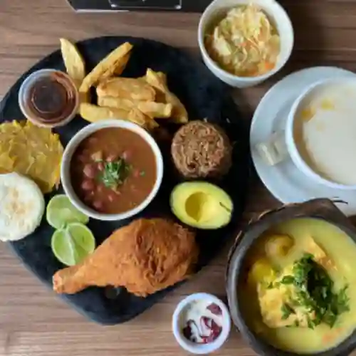 Menú con muslo apanado