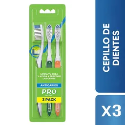 Cepillos de Dientes Pro Deluxe Anticaries 3 Unidades