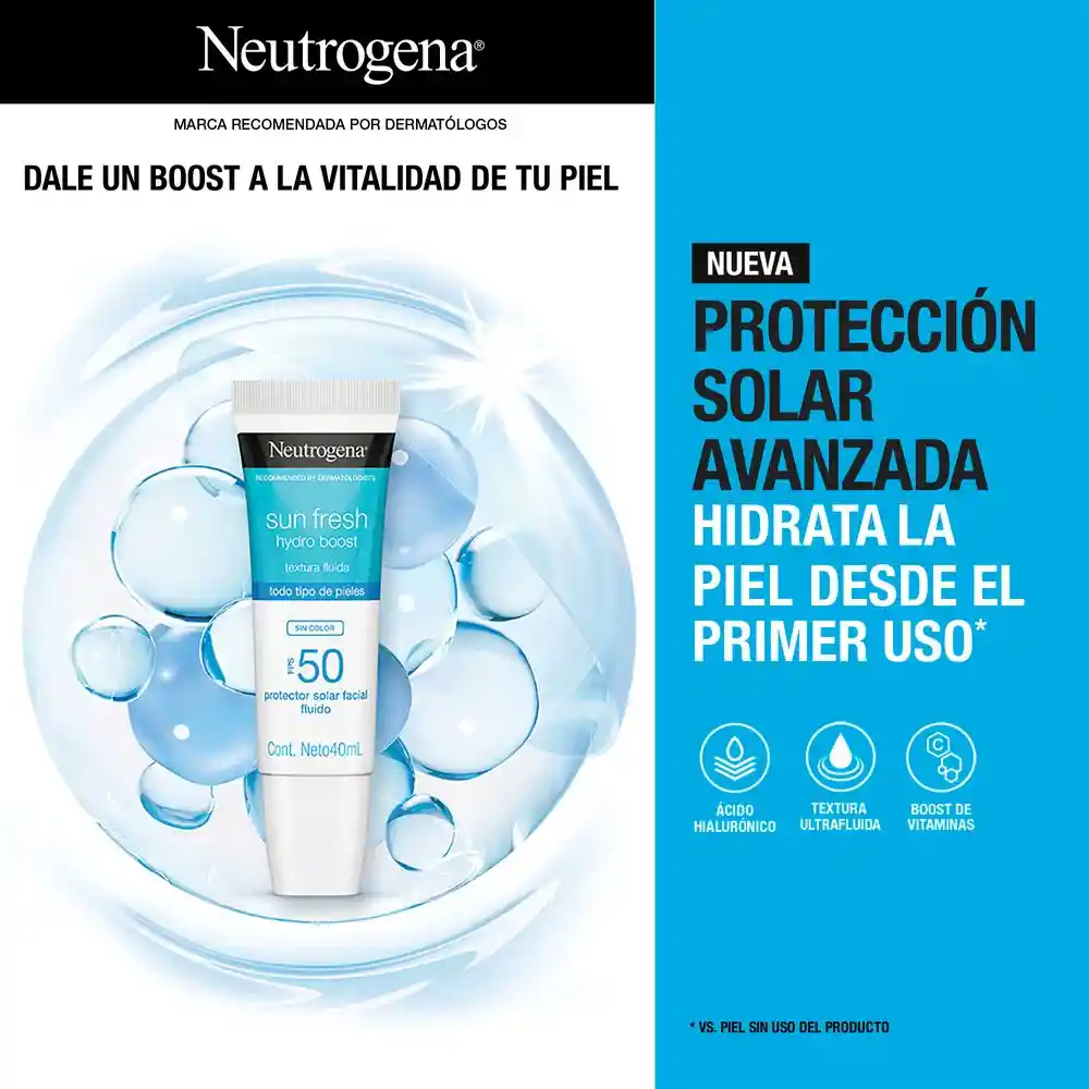 Neutrogena Sun Fresh Hydro Boost Sin Color FPS 50 40mL