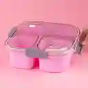 Contenedor Comida 3 Compartimentos Morado 1200 mL Serie Miniso
