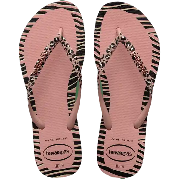 Sandalias Slim Animal Fashion Rosa Crocus T.38 4147966 Havaianas