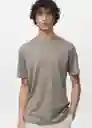 Camiseta Bellow Gris Talla L Hombre Mango