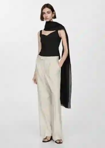 Top Rayo Negro Talla M Mujer Mango