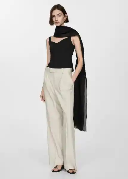 Top Rayo Negro Talla M Mujer Mango