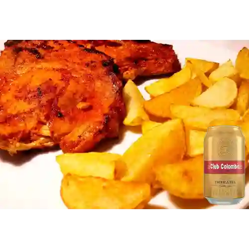 Combo Chuleta X 180 gr + Club Col. Dorada Lta 330ml