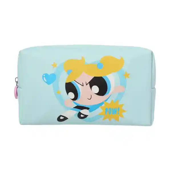 Cosmetiquera Corazón Chicas Superpoderosas Azul Claro Miniso