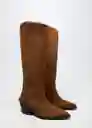 Bota West1 Tabaco Talla 36 Mujer Mango