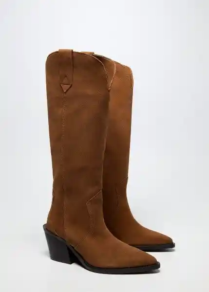 Bota West1 Tabaco Talla 36 Mujer Mango