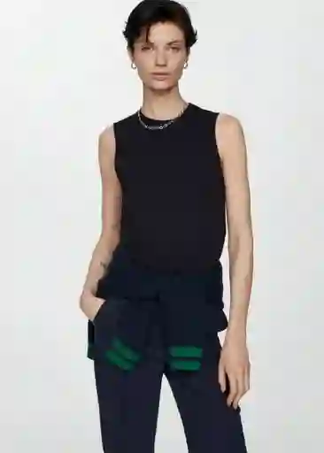 Top Gales Navy Talla M Mujer Mango