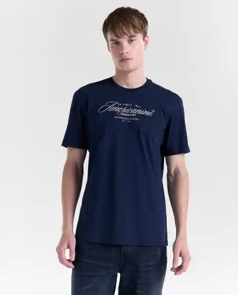 Camiseta Hombre Azul Talla M 849G002_AZU194024 Americanino