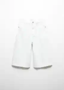 Bermuda Clair Blanco Talla 32 Mujer Mango