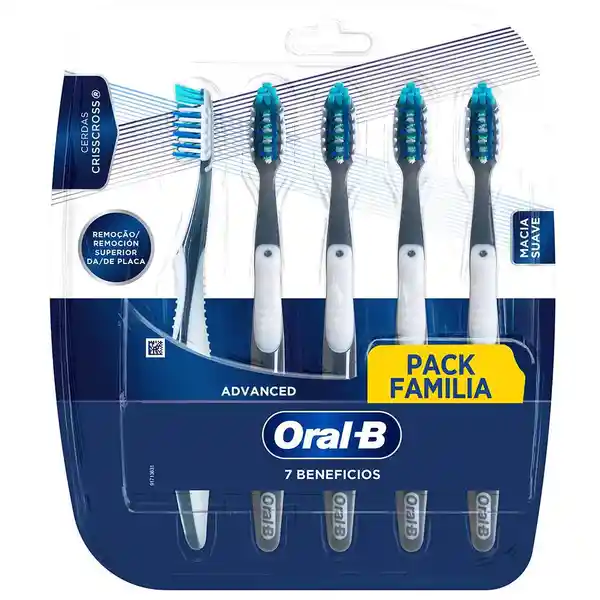 Cepillo de Dientes Oral-B Advanced 7 Beneficios Suave 5 Unidades