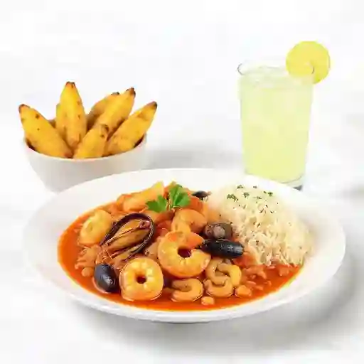 Cazuela de Mariscos + Trucha Al Ajillo