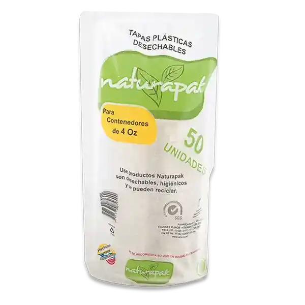Naturapak Tapa Domo Para Contenedor 4 oz