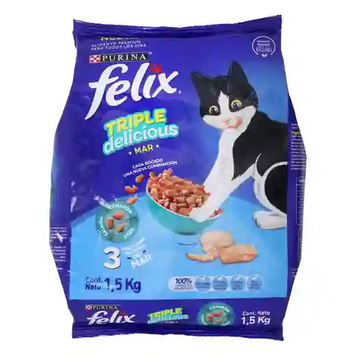 Felix Alimento para Gato Seco Triple Delicias de Mar