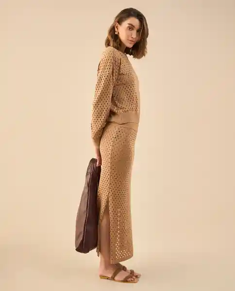 Falda Duna Medio Café Talla L 442G100 Esprit