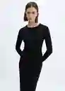 Vestido Basila Negro Talla S Mujer Mango