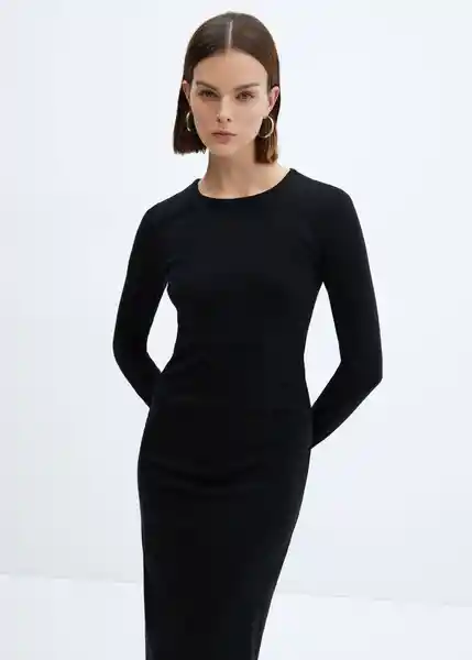 Vestido Basila Negro Talla S Mujer Mango