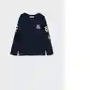 Camiseta Patch Navy Talla 10 Niños Mango