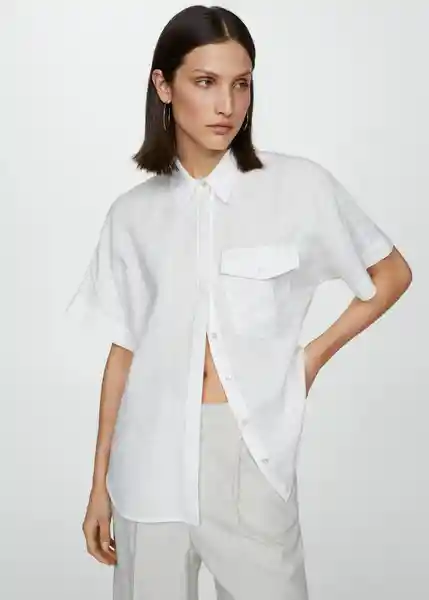 Camisa Pacha Blanco Talla XS  Mujer Mango