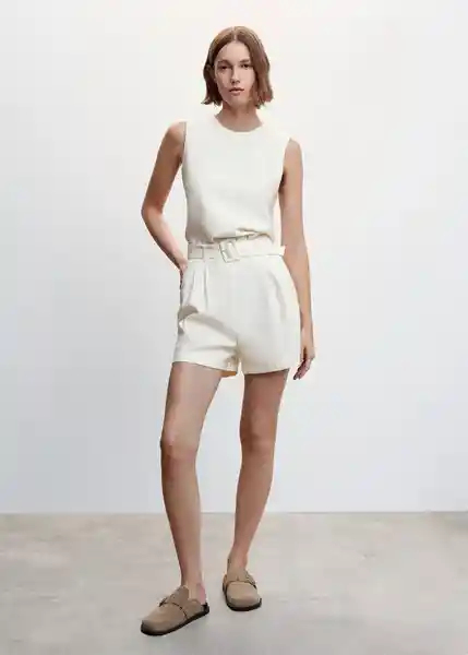 Short Ticket-H Offwhite Talla M Mujer Mango