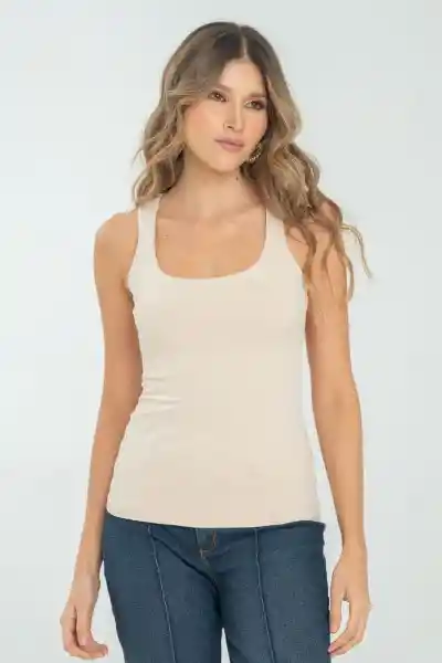 Top Basic Color Beige Claro Talla S Ragged