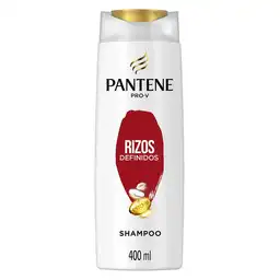 PANTENE Shampoo para cabello dañado Pantene Rizos Definidos con Pro-Vitaminas Aceite de Coco y Omega 9 400 ml