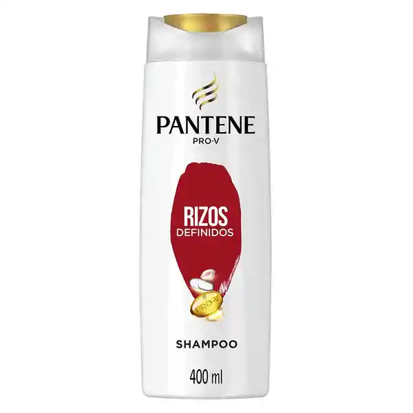 PANTENE Shampoo para cabello dañado Pantene Rizos Definidos con Pro-Vitaminas Aceite de Coco y Omega 9 400 ml