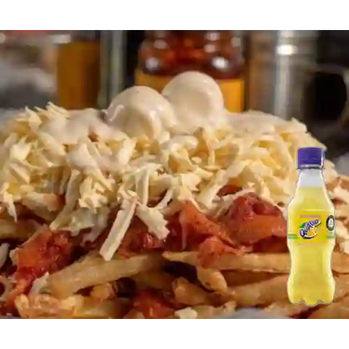 Combo Salchipapa Sencilla + Quatro Original 250ML