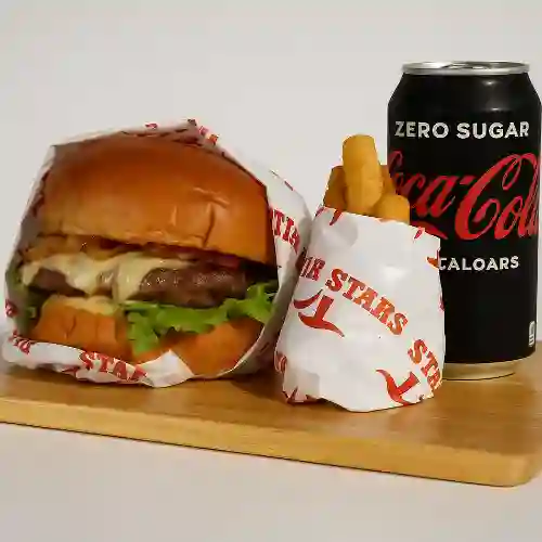 Combo Burger Clasica de Res + Coca-Cola ZERO 400ml
