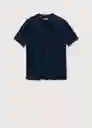 Polo Lino Navy Talla M Hombre Mango