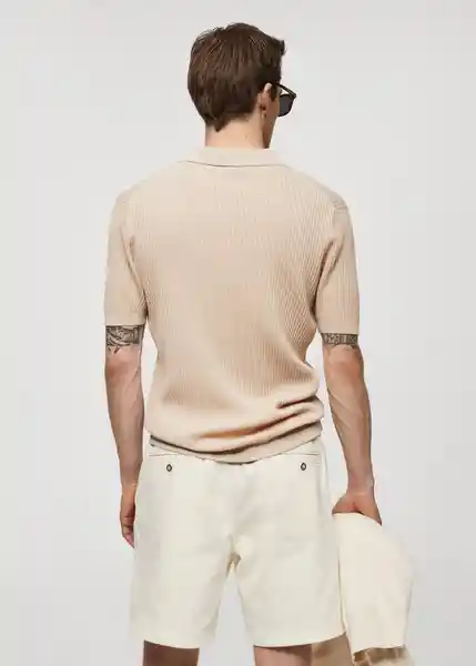 Camiseta Polo Talaia Beige Talla M Hombre Mango