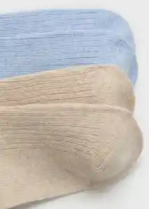 Calcetines Ribshort Celeste Talla 21 Niñas Mango