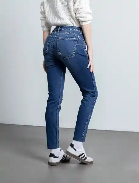 Jean Para Mujer Azul Índigo Medio Talla 14 492F002 Naf Naf