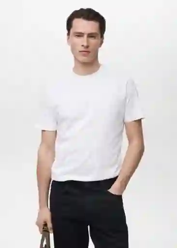 Camiseta Cherlo Blanco Talla S Hombre Mango