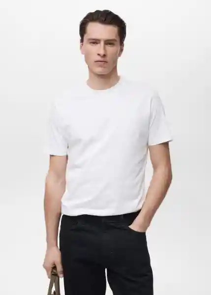 Camiseta Cherlo Blanco Talla S Hombre Mango