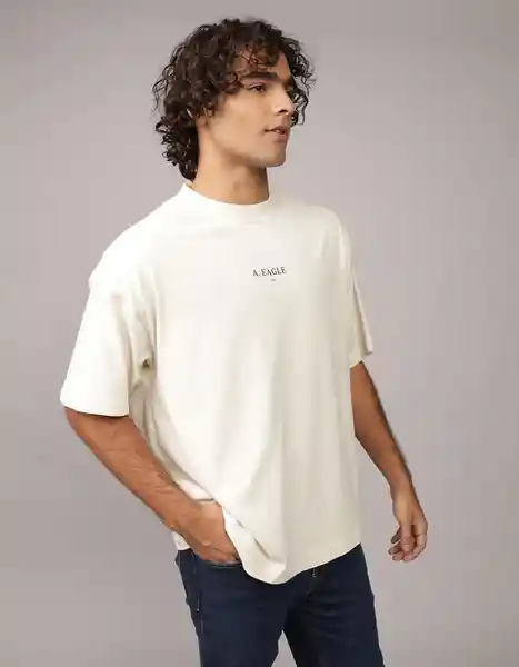Camiseta Hombre Beige Talla Medium 4683210 American Eagle